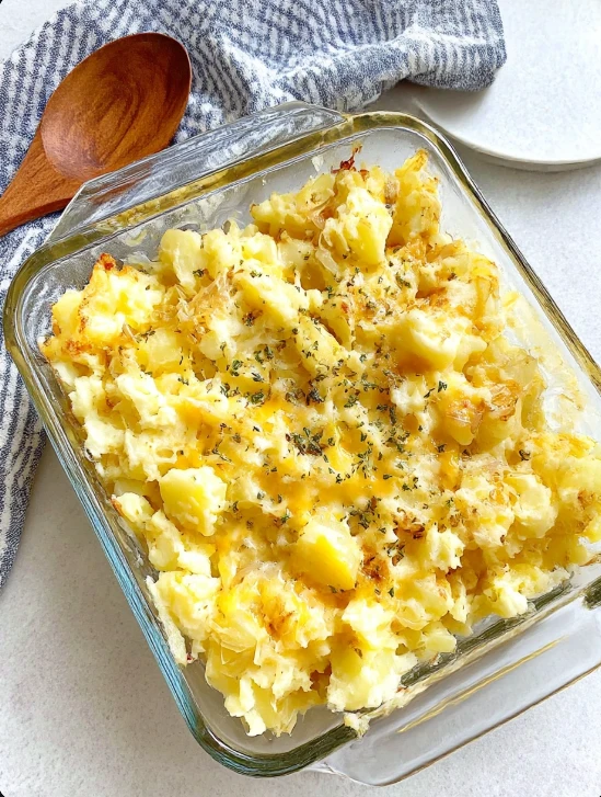 1940s Cheese Potato Onion Casserole