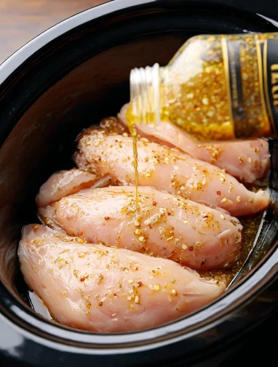 3-Ingredient Slow Cooker Italian Chicken