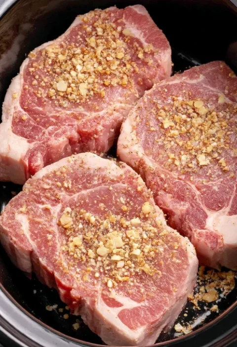 3ingredient Slow Cooker Onion Pork Chops