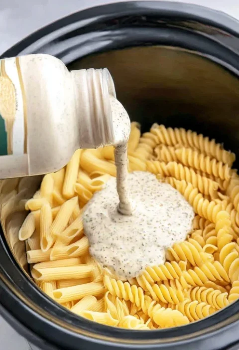 4ingredient Slow Cooker Creamy Italian Pasta
