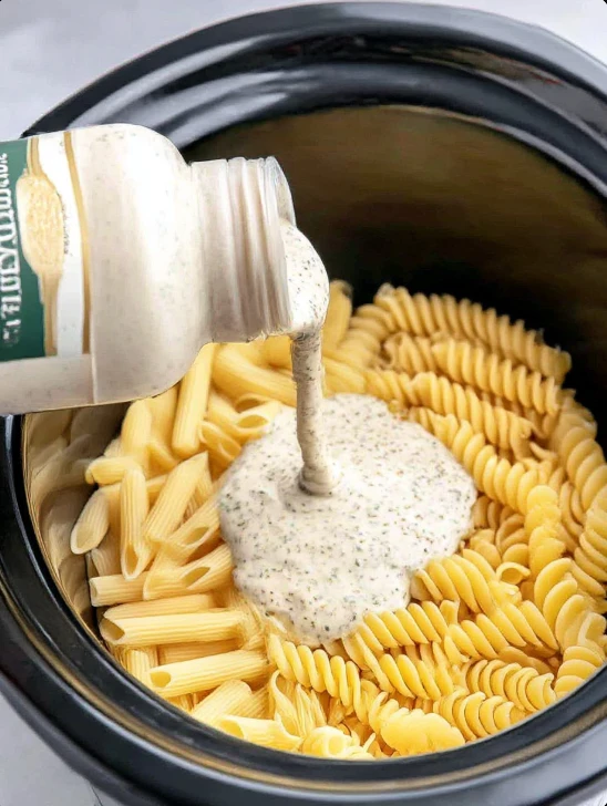 4ingredient Slow Cooker Creamy Italian Pasta