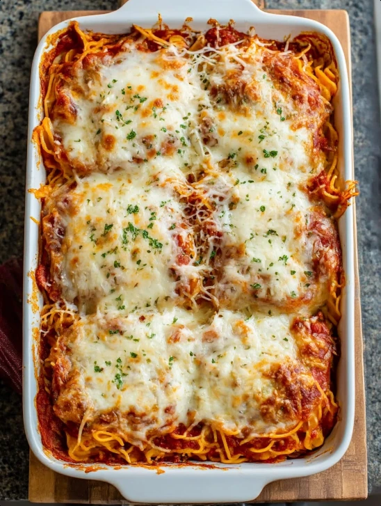 5-Ingredient Chicken Parm Casserole