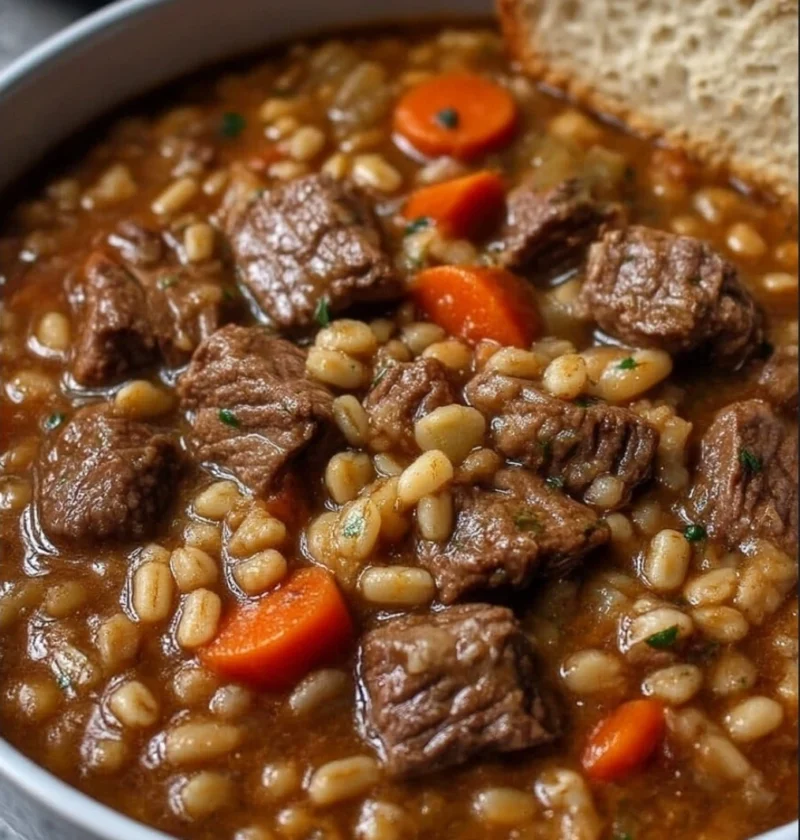 5ingredient Slow Cooker Beef Barley Soup
