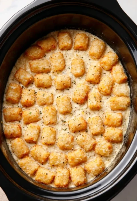 5ingredient Slow Cooker Tater Tot Casserole