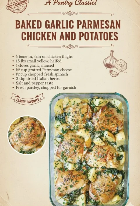 Baked Garlic Parmesan Chicken Potatoes