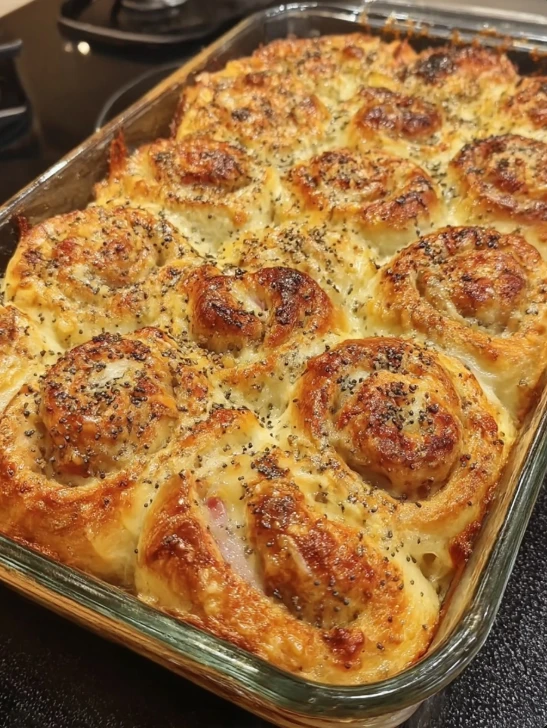 Baked Ham Cheese Rolls