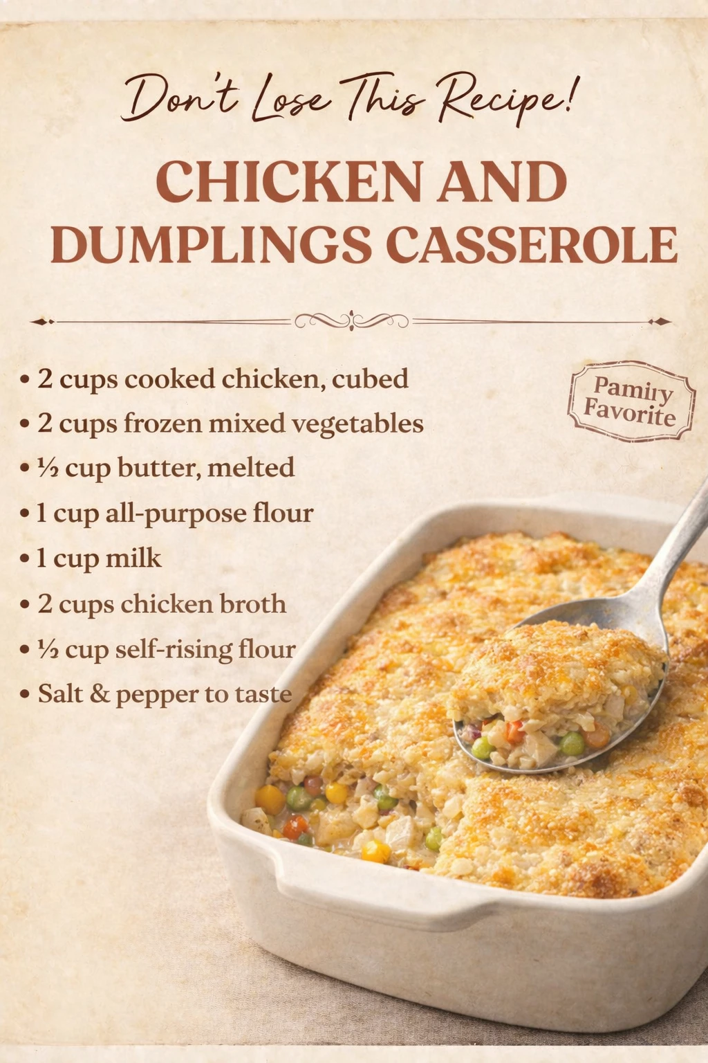 Chicken and Dumplings Casserole