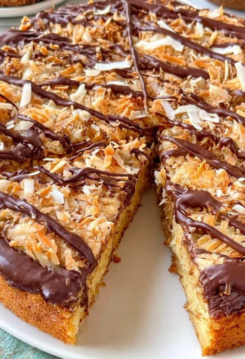 Cozy Grandmas Samoa Cookie Cake