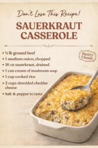 Cozy Grandma’s Sauerkraut Caserole
