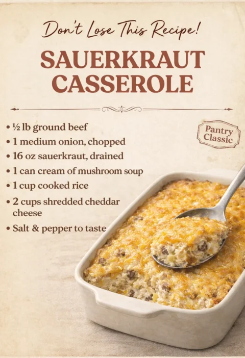 Cozy Grandmas Sauerkraut Caserole