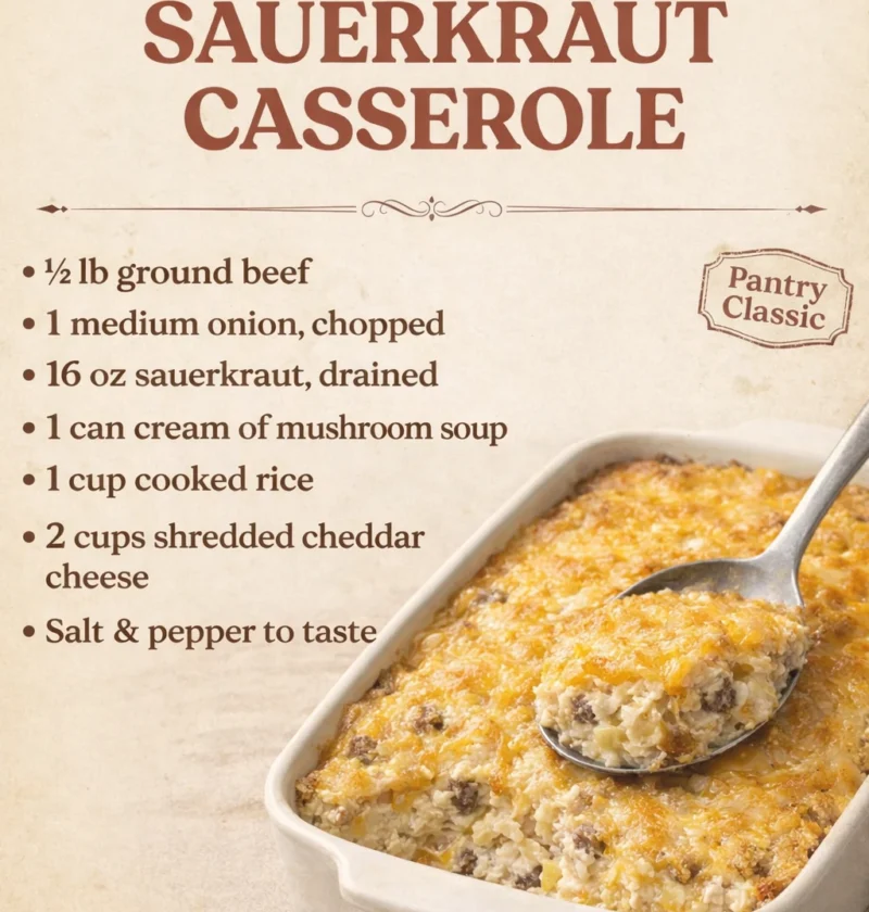 Cozy Grandmas Sauerkraut Caserole