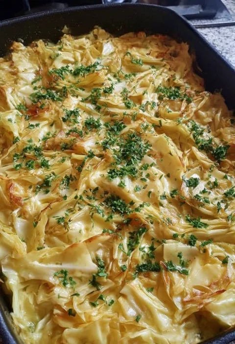 Creamy Garlic Alfredo Tender Cabbage
