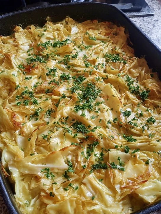 Creamy Garlic Alfredo Tender Cabbage