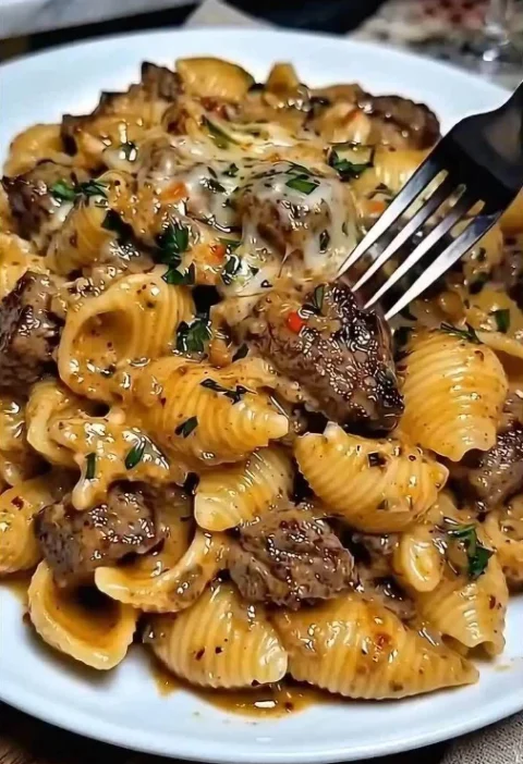 Creamy Paprika Steak Shells