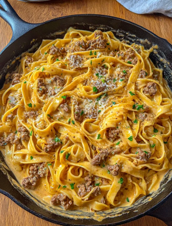 Garlic Butter Beef Pasta