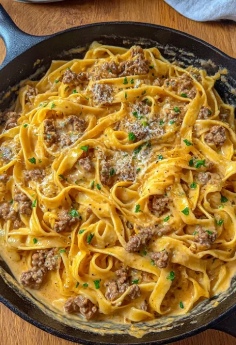 Garlic Butter Beef Pasta