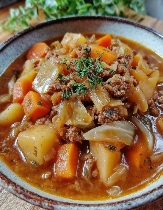 Ground Beef and cabbage stew