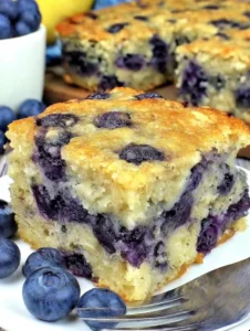 Healthy Yogurt Oat Blueberry Breakfast Cake