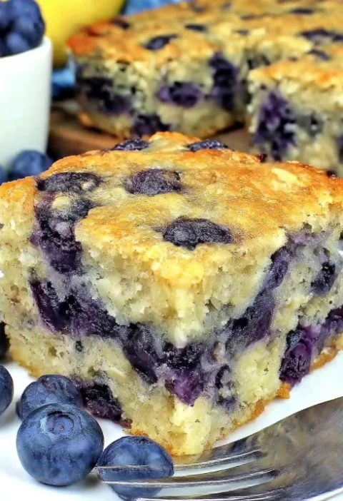 Healthy Yogurt Oat Blueberry Breakfast Cake