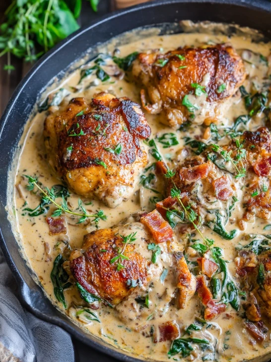 One-Pan Creamy Spinach Chicken