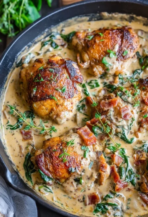 Onepan Creamy Spinach Chicken