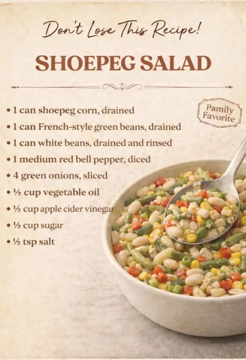 Retro Bakery Style Shoepeg Salad