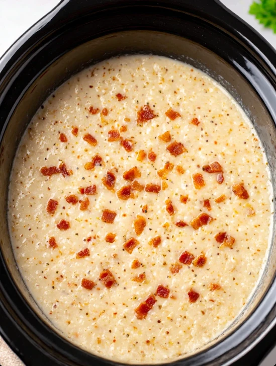 Slow Cooker Bacon Potato Soup