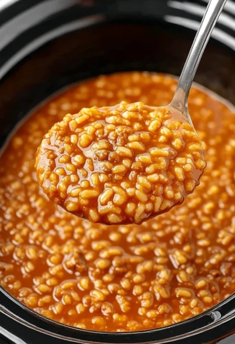 Slow Cooker Beef Rice Casserole