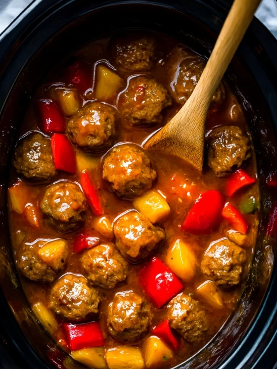 Slow Cooker Sweet and Sour Meatballs