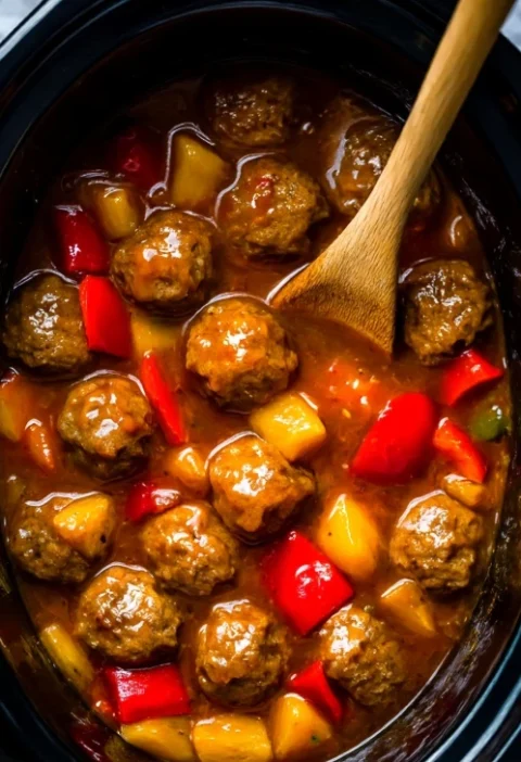 Slow Cooker Sweet Sour Meatballs