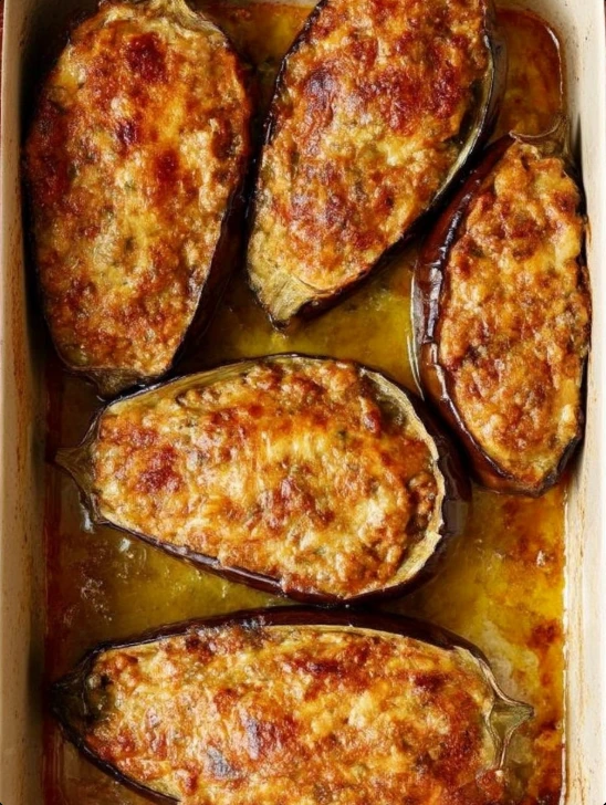Turkey Stuffed Eggplant Boats