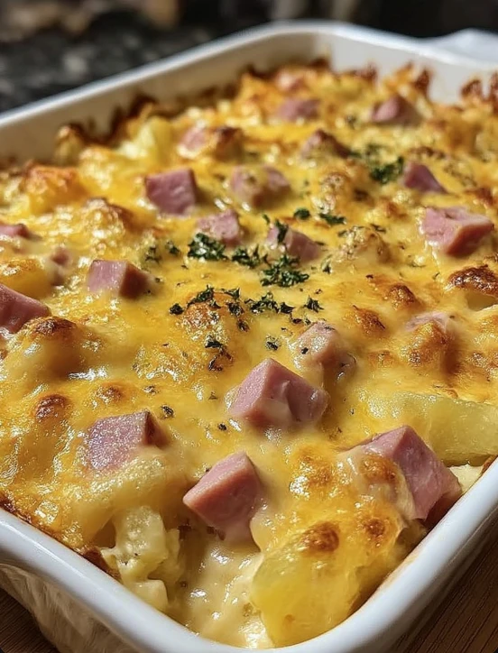 Warm Sundaystyle Cheesy Ham Potato Casserole