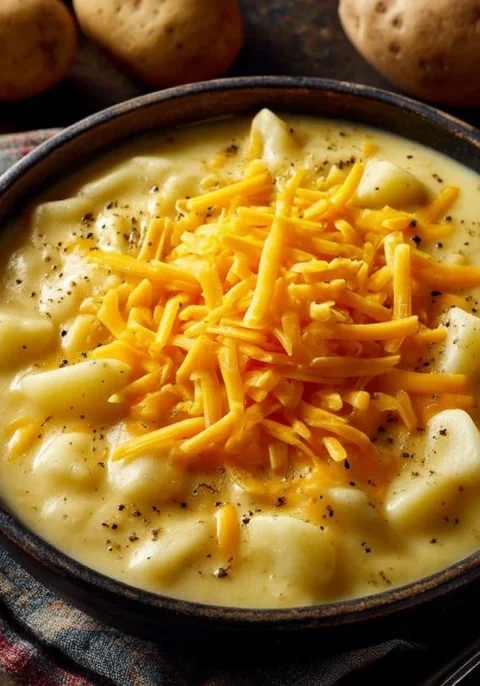 4ingredient Cheddar Potato Soup