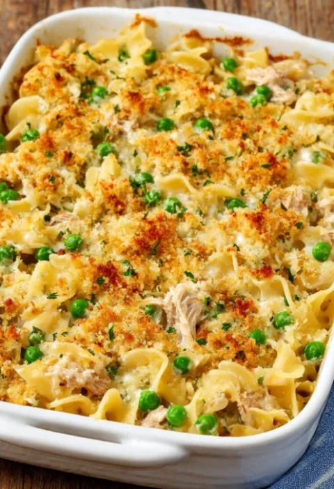 4ingredient Creamy Tuna Noodle Bake