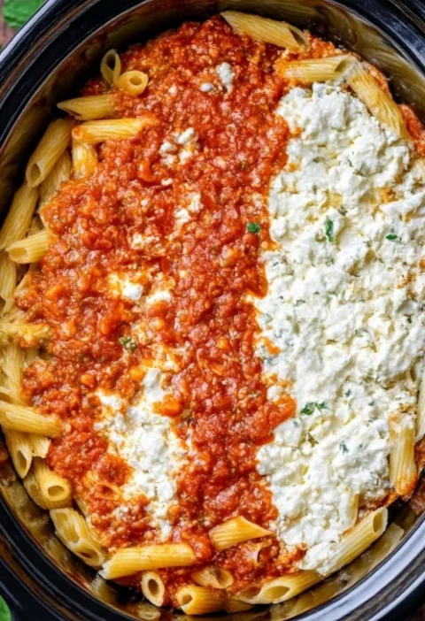 4ingredient Slow Cooker Baked Zitistyle Penne
