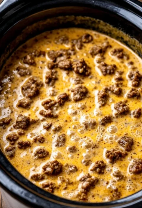 4ingredient Slow Cooker Chili Con Queso Ground Beef