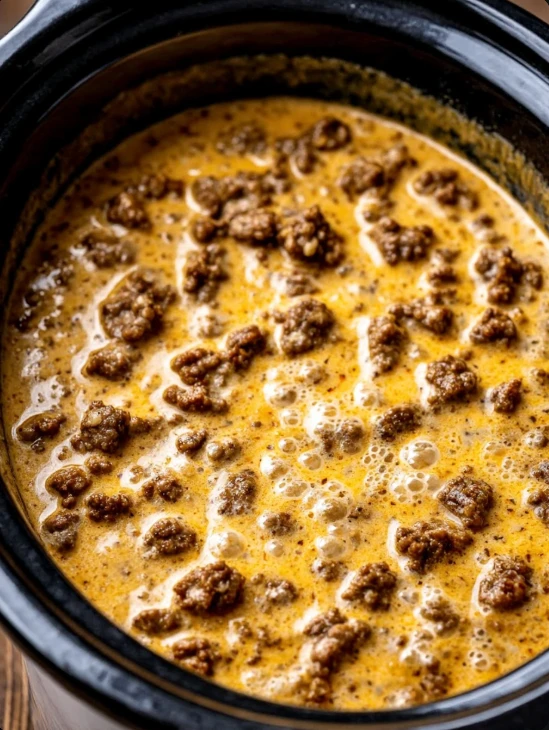4ingredient Slow Cooker Chili Con Queso Ground Beef