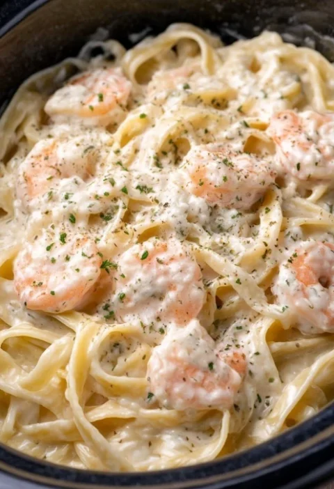 4ingredient Slow Cooker Shrimp Alfredo Using Frozen