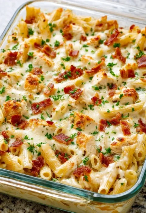 5ingredient Baked Chicken Bacon Ranch Pasta