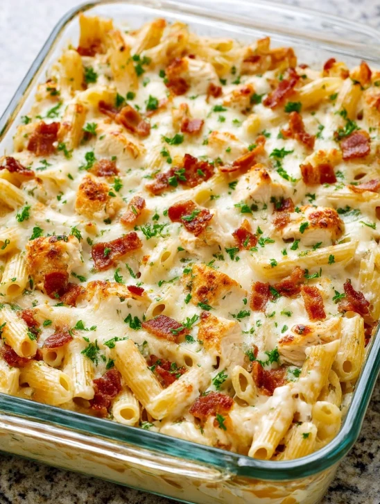5ingredient Baked Chicken Bacon Ranch Pasta