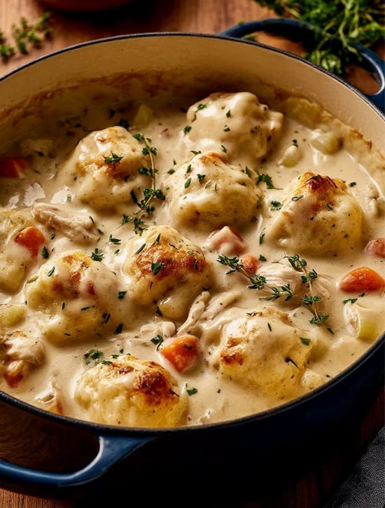 5-Ingredient Creamy Chicken and Dumplings
