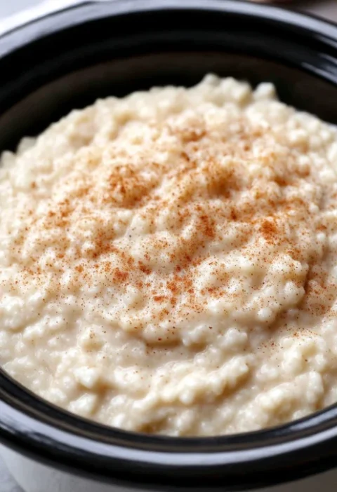 5ingredient Slow Cooker Creamy Spiced Rice Pudding