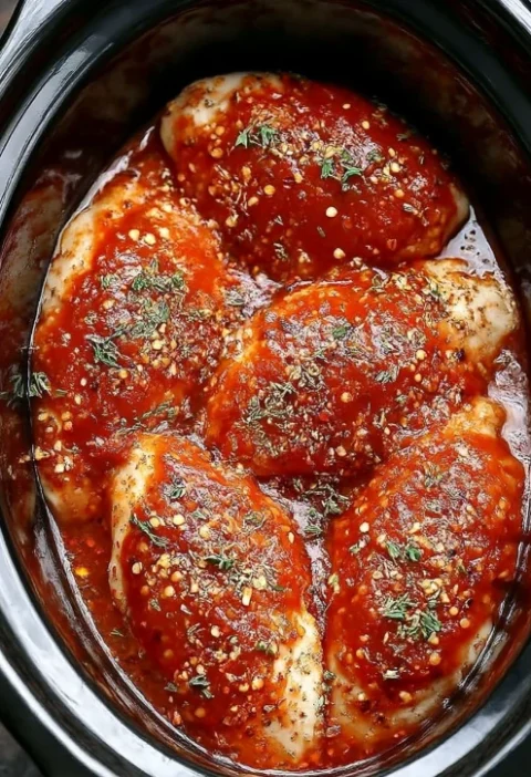 5ingredient Slow Cooker Chicken Parmesan Penne