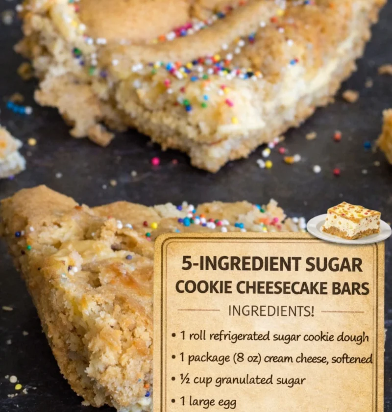 5ingredient Sugar Cookie Cheesecake Bars