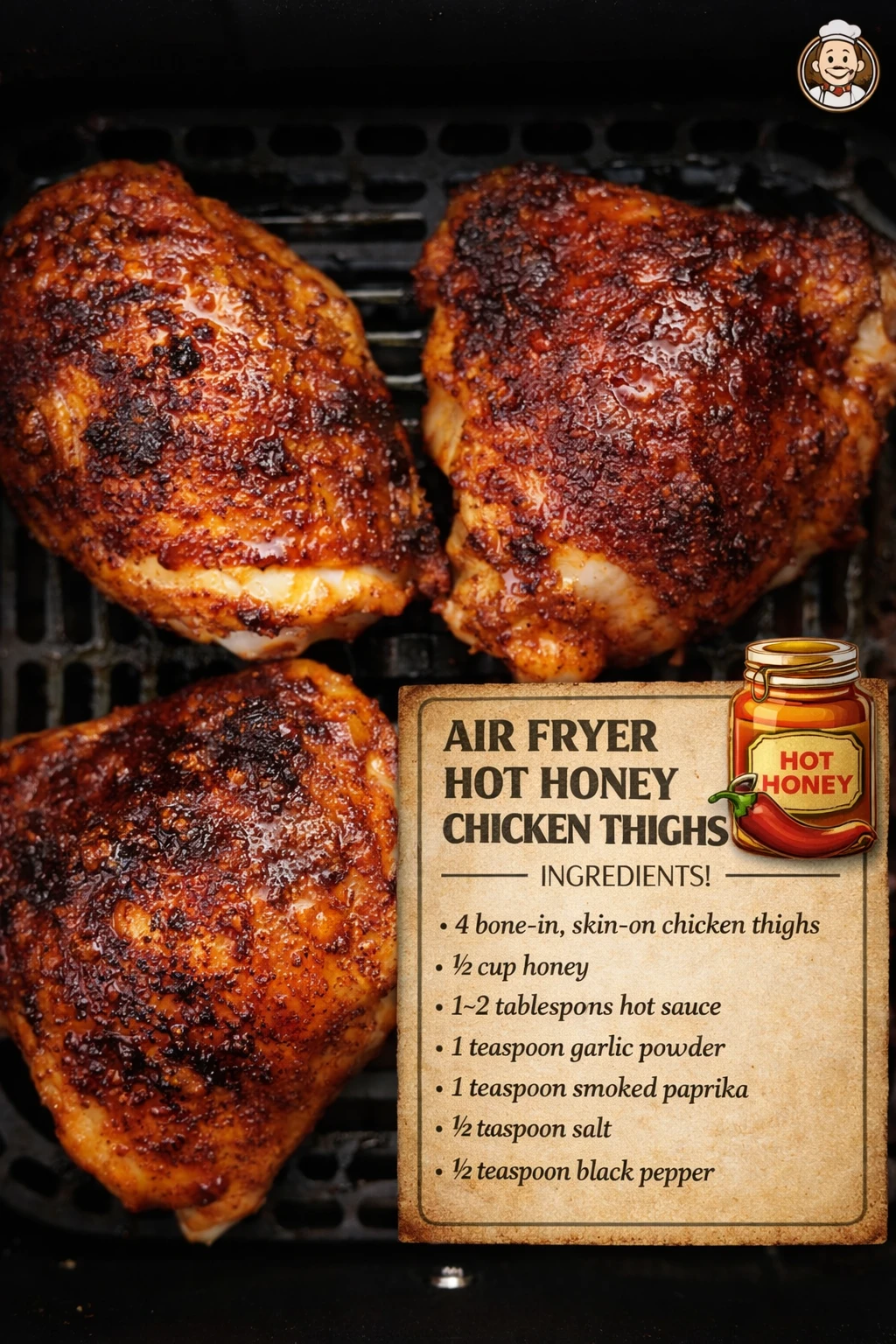 Air Fryer Hot Honey Chicken Thighs