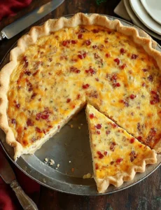 Bacon and Pimento Cheese Quiche