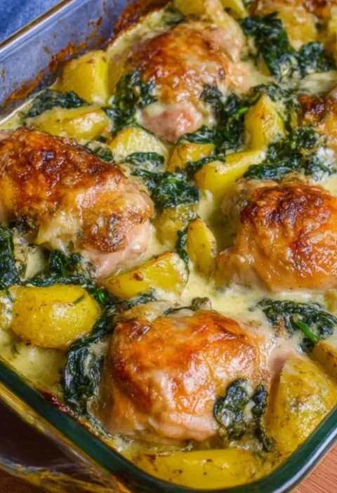 Baked Garlic Parmesan Chicken Potatoes