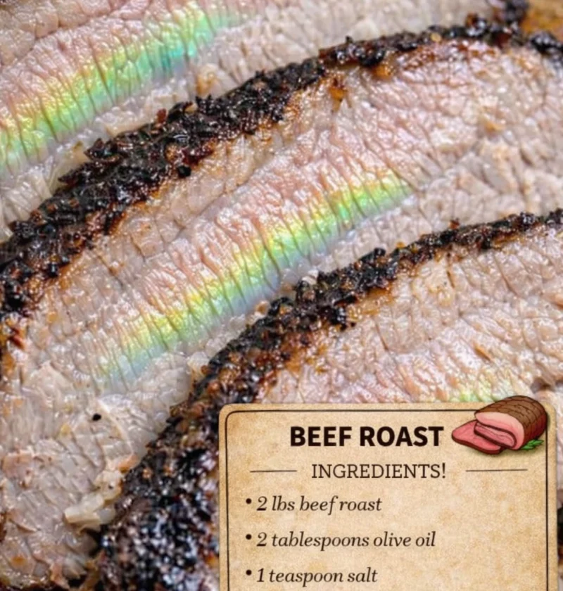 Beef Shiny Green Rainbow Reflection Meat Fibers