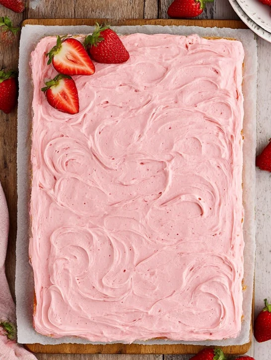 Best Strawberry Sheet Cake