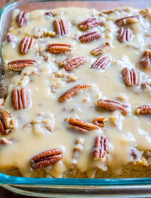 Butter Pecan Praline Poke Cake